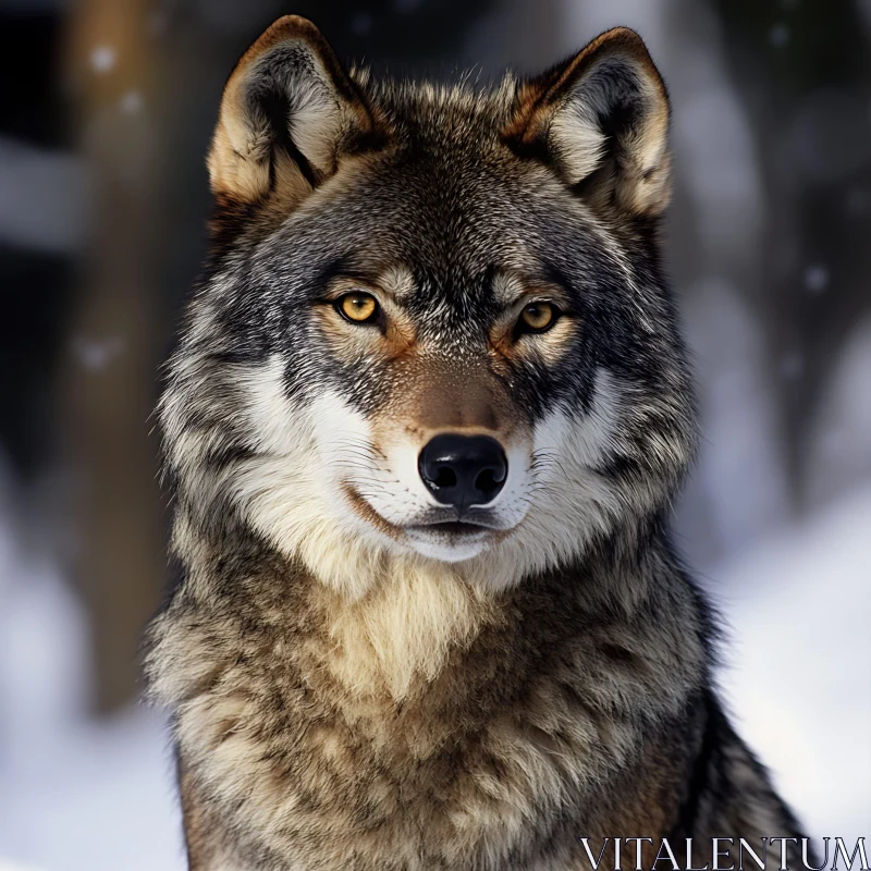 Winter Wolf: A Portrait of Arctic Majesty AI Image