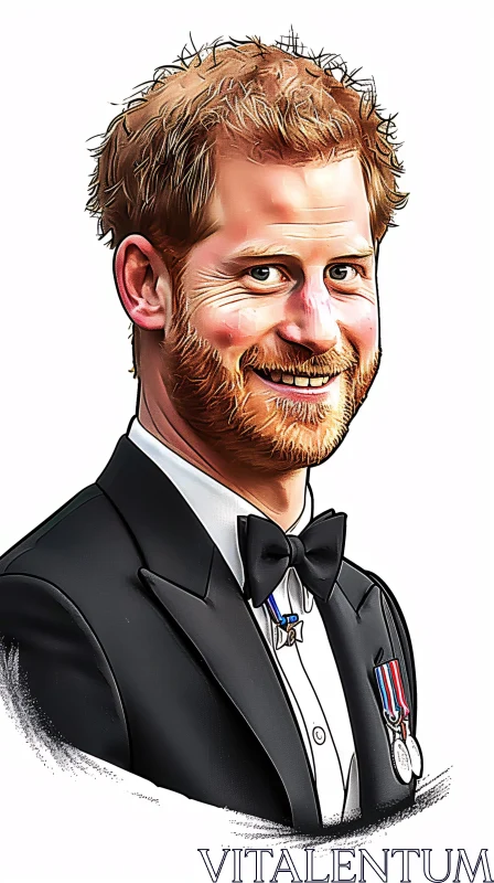 Prince Harry Royal Illustration AI Image