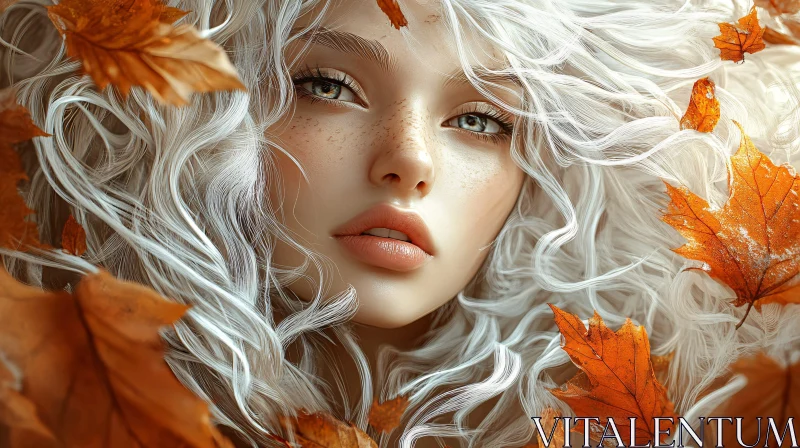 AI ART Ethereal Autumn Woman Portrait