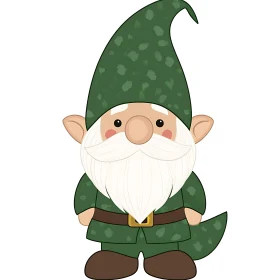 Cartoon Gnome with Green Outfit