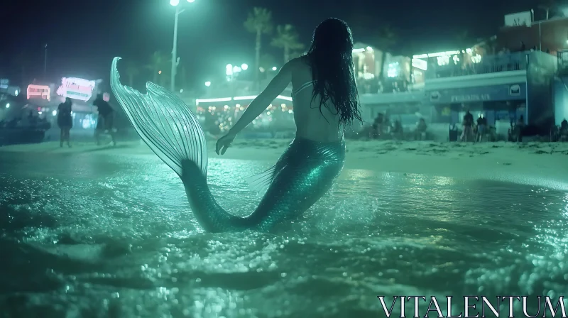 AI ART Mystical Mermaid at Night