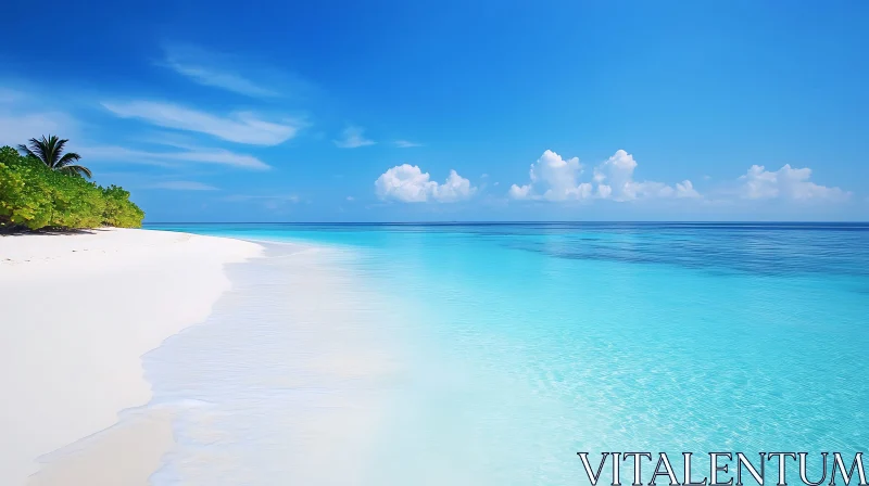 Serene Tropical Beach View AI Image