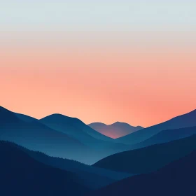 Layered Mountains at Dusk