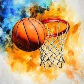 Basketball Art: Captivating Moment of Scoring AI Generated Image