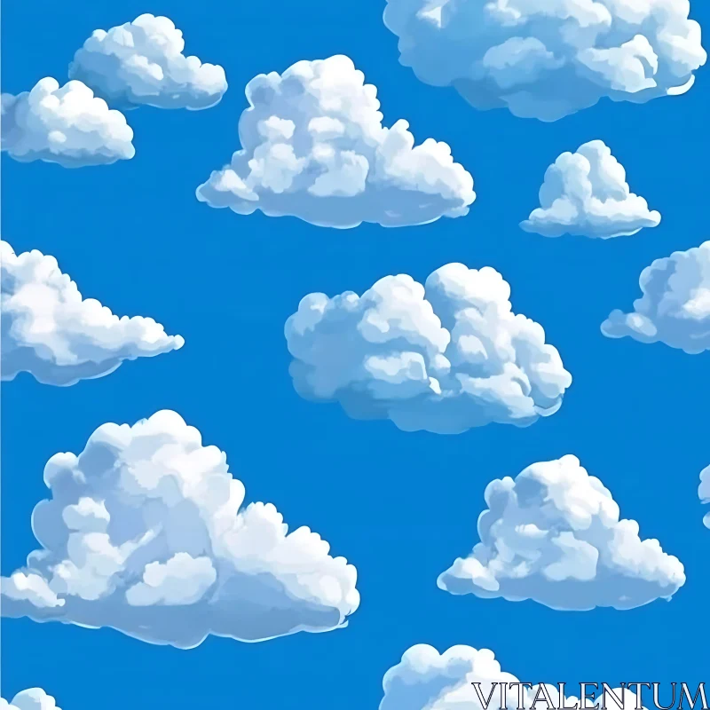 AI ART Ethereal Clouds in a Clear Sky