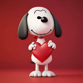 Cute Cartoon Character Holding Heart