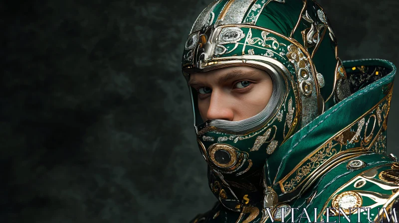 Intricately Designed Medieval Warrior Armor AI Image