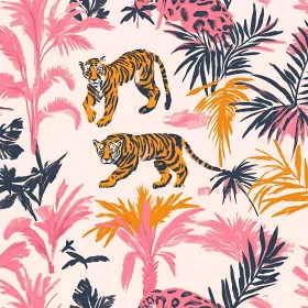 Tropical Tigers and Palm Trees