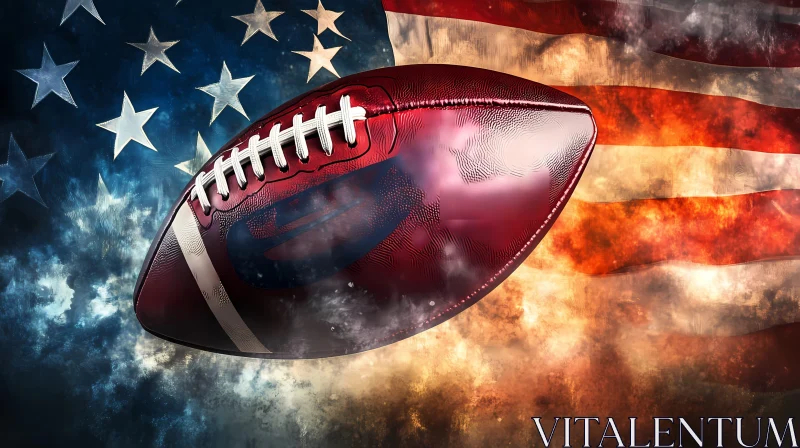 American Football and USA Flag: A Symbol of Patriotism AI Image