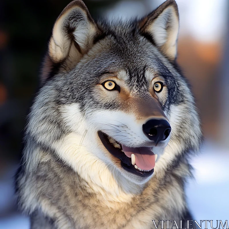 Wolf Close-Up - Wild Animal Portrait AI Image