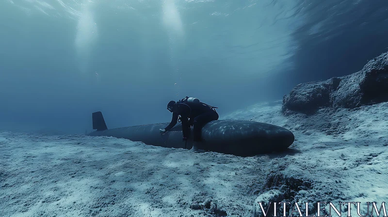 Underwater Submarine Inspection AI Image