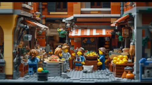 LEGO Market Street with Minifigures