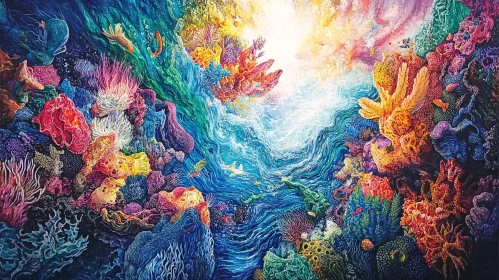 Underwater Coral Reef Ecosystem Painting