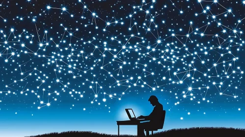 Digital Connectivity Under Starry Sky