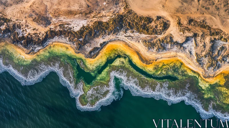 Coastal Waters Aerial View AI Image