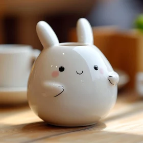 Minimalist White Rabbit Ceramic Decor