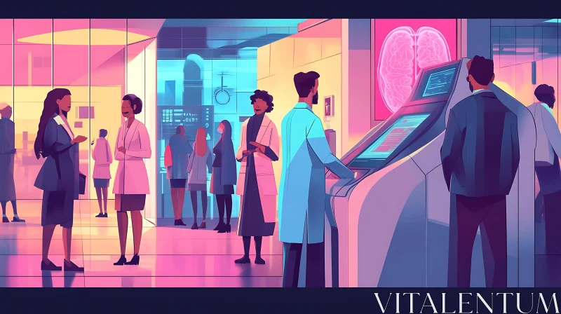 Doctors in a Futuristic Laboratory AI Image