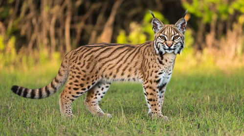 Wildcat in Grassy Field