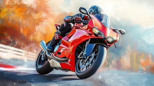 Exhilarating Motorcycle Artwork in Motion