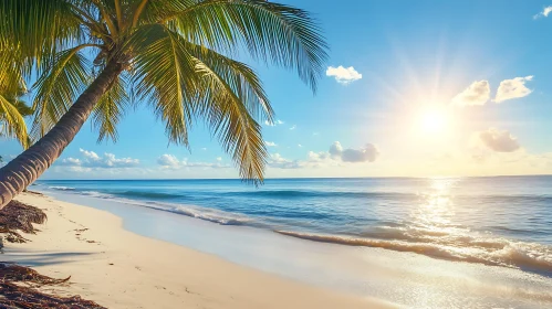 Seaside Serenity: A Palm-Lined Beach