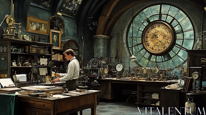 Intricate Clockwork in the Workshop AI Image