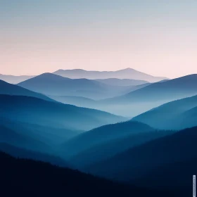 Layered Blue Mountain Range Landscape