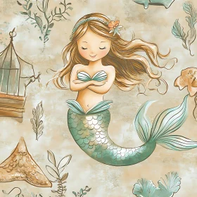 Whimsical Mermaid Illustration