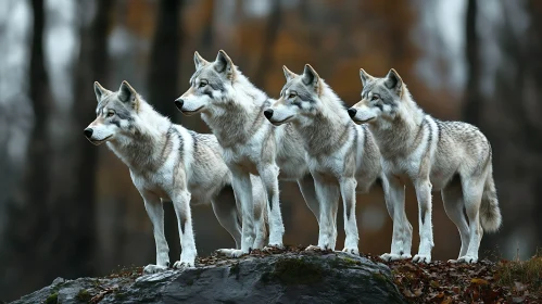 Wolves Pack on the Rock