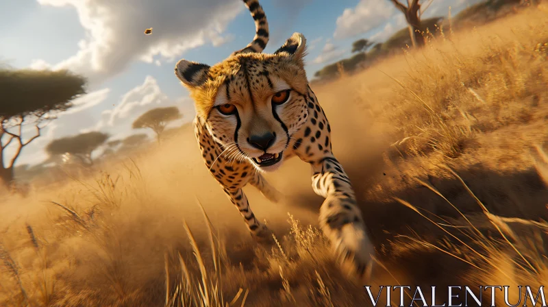 Running Cheetah in the Wild AI Image