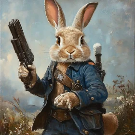 Rabbit Warrior with Gun