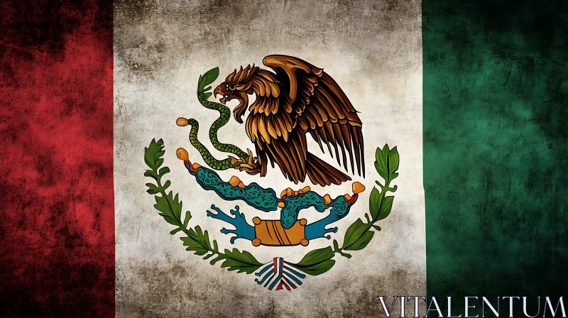 AI ART Distressed Mexican National Symbol Art