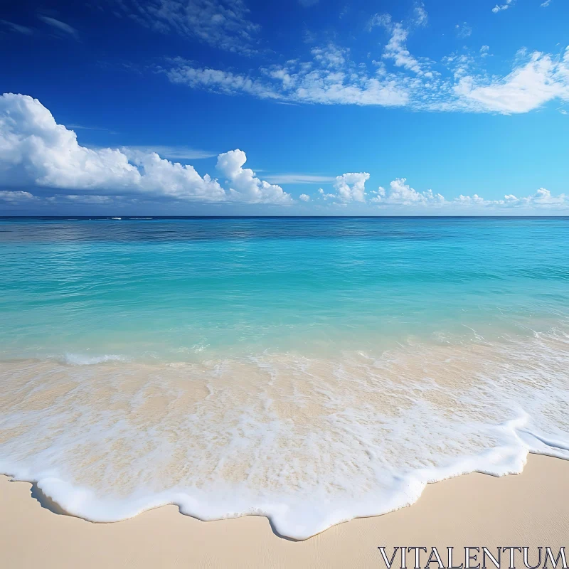 AI ART Seascape of Turquoise Water and White Sand