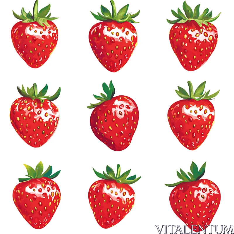 Strawberry Grid Pattern, Summer Fruit AI Image