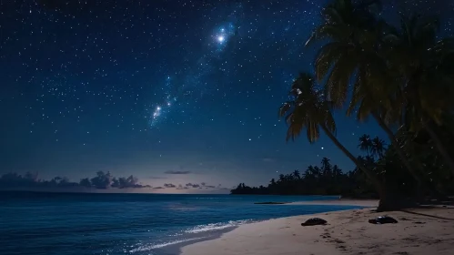 Night Sky Beach Scene