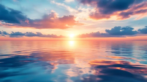 Calm Ocean at Sunset