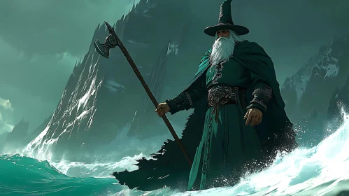Magical Wizard on the Ocean