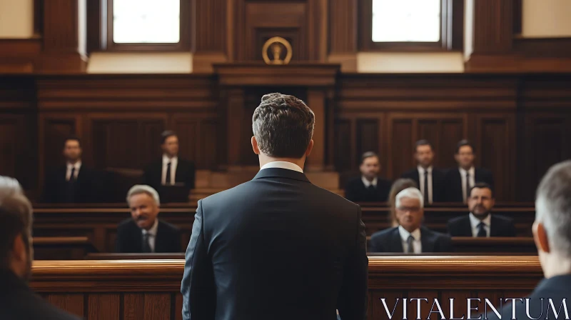 The Verdict: A Courtroom Scene AI Image