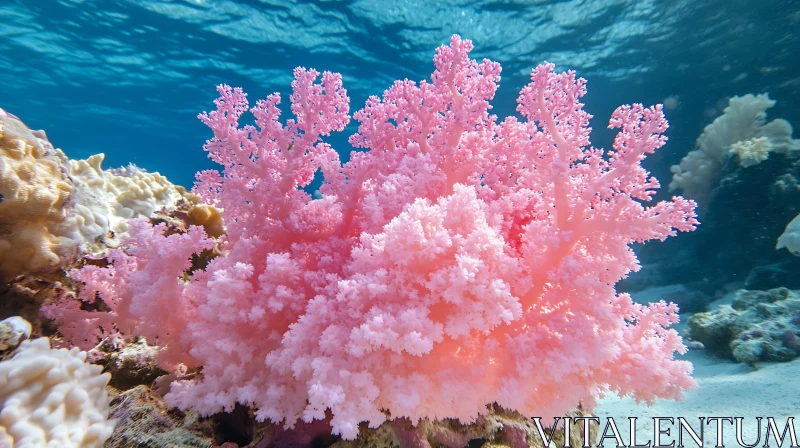 Underwater Pink Coral Garden AI Image