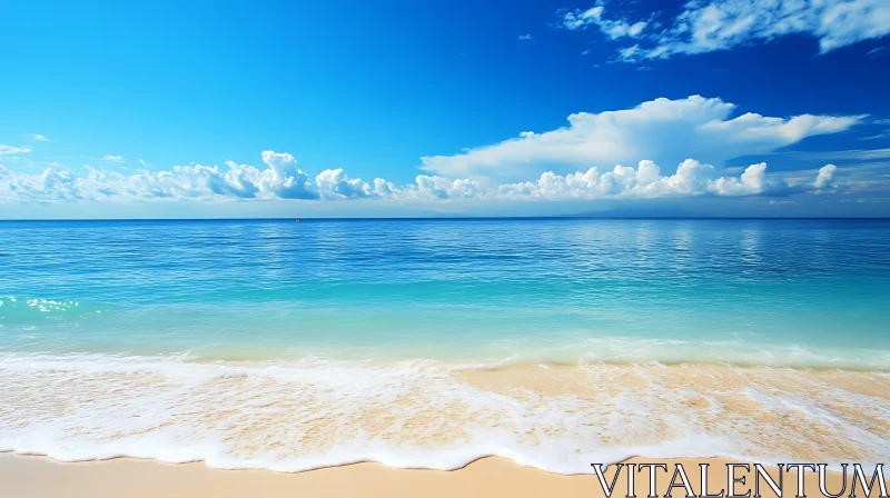 AI ART Seascape with Blue Sky and White Sand