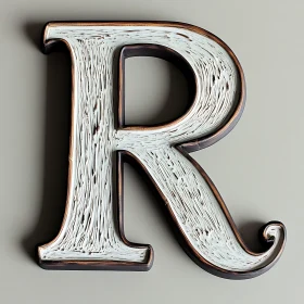 Rustic 'R' with Carved Design