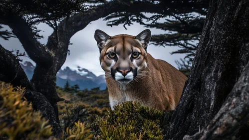 Mountain Lion Gaze: A Wild Encounter