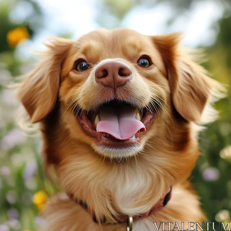 Cute Dog Smiling Close-Up AI Image