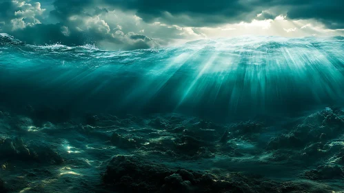 Oceanic Depths: Sunlight Through the Waves