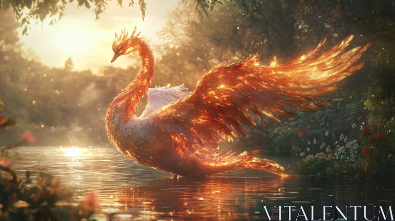 AI ART Swan Ablaze: A Bird of Fire