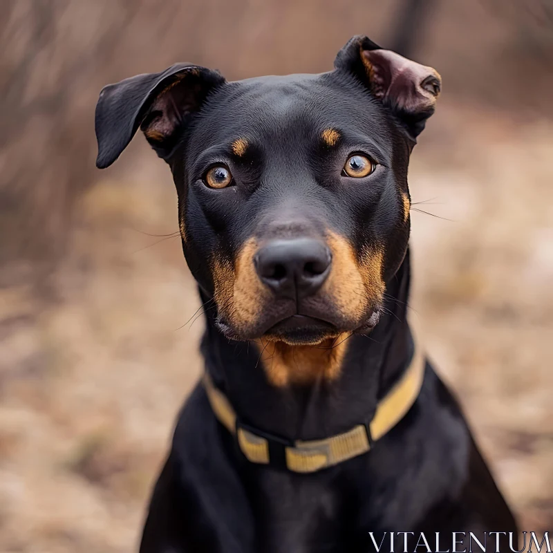 Canine Portrait in Autumn Setting AI Image