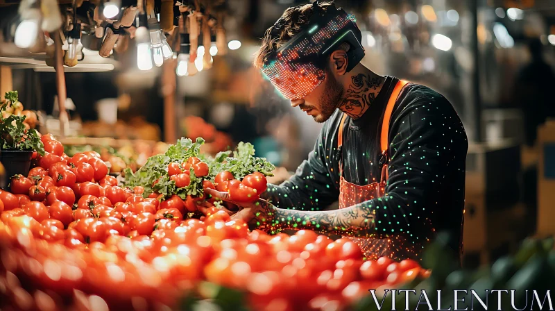 AI ART Future Farmer Selecting Produce