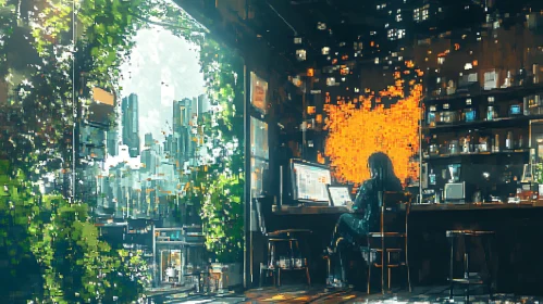 Cafe View: Pixel City