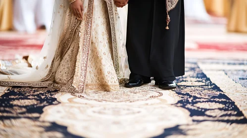 Groom and Bride Holding Hands
