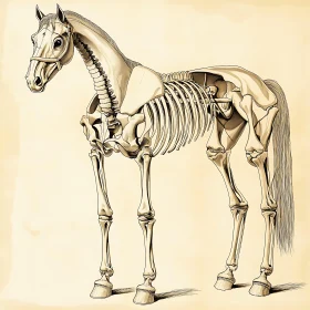 Anatomical Horse: Skeletal Structure Artwork