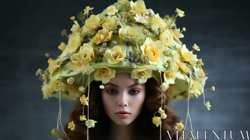 Enchanting Hat with Yellow Flowers - Fairy Tale Illustrations AI Image
